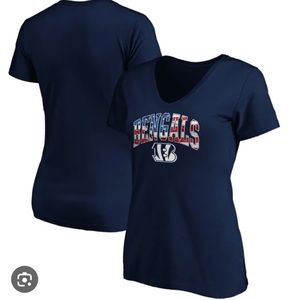 NWT Cincinnati Bengals Fanatics Women's Banner Wave T-Shirt -Navy Size Medium